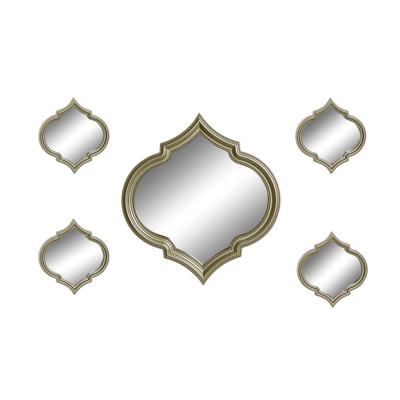 Wandspiegel set Marrakech - 5x stuks - ca 50 cm - champagne - kunststof - Oosterse stijl Wandspiegel set Marrakech - 5x stuks - ca 50 cm - champagne - kunststof - Oosterse stijl