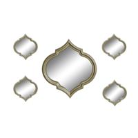 Wandspiegel set Marrakech - 5x stuks - ca 50 cm - champagne - kunststof - Oosterse stijl - thumbnail
