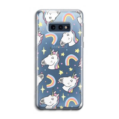 Rainbow Unicorn: Samsung Galaxy S10e Transparant Hoesje