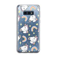 Rainbow Unicorn: Samsung Galaxy S10e Transparant Hoesje
