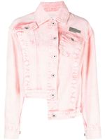 Feng Chen Wang veste en jean à plaque logo - Rose - thumbnail