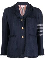 Thom Browne veste en tweed à 4 bandes signature - Bleu - thumbnail