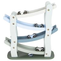Small Foot - houten autobaan blauw met 4 auto's