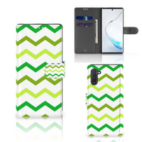 Samsung Galaxy Note 10 Telefoon Hoesje Zigzag Groen - thumbnail