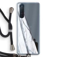 Gestreepte marmer: Sony Xperia 5 II Transparant Hoesje met koord