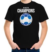 Griekenland EK/ WK supporter t-shirt we are the champions met Griekse voetbal zwart kinderen - thumbnail