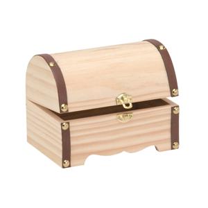 Houten schatkistje met sluiting en deksel - 15 x 10 x 10 cm - Sieraden/spulletjes/sleutels