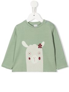 Knot t-shirt imprimé Llama à manches longues - Vert