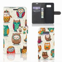 Samsung Galaxy S8 Plus | Telefoonhoesje | Met pasjeshouder | Vrolijke Uilen Samsung Galaxy S8 Plus | Telefoonhoesje | Met pasjeshouder | Vrolijke Uilen