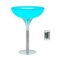 LED-bartafel - Ø 80 x 110 cm - RGBW - werkt op batterijen - mat wit