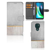 Motorola Moto G9 Play | E7 Plus | Book Style Case | Wood Concrete