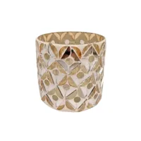 Waxinelichthouder Glas Zilver Wit 8cm