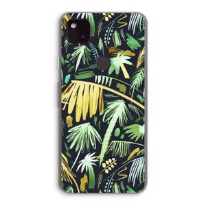 Tropical Palms Dark: Google Pixel 4a 5G Transparant Hoesje