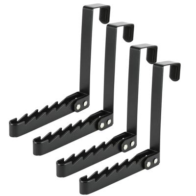 Deurhaak inklapbaar - 4x - zwart - metaal - ophanghaakjes - deurkapstok