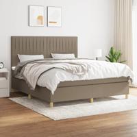 Boxspring met matras stof taupe 180x200 cm