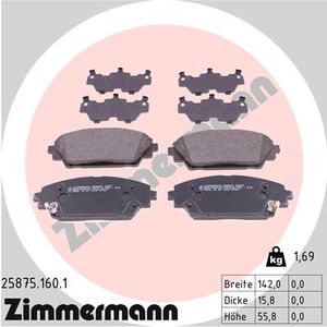 Remblokkenset, schijfrem ZIMMERMANN, u.a. fÃ¼r Mazda