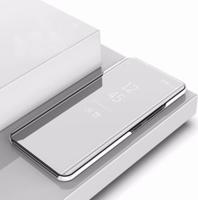 Plating spiegel links en rechts Flip cover met beugel holster voor iPhone 11 Pro (zilver)