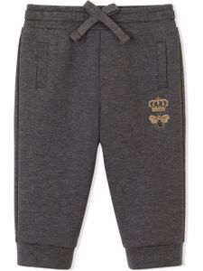 Dolce & Gabbana Kids pantalon de jogging à broderies - Gris