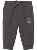 Dolce & Gabbana Kids pantalon de jogging à broderies - Gris - thumbnail