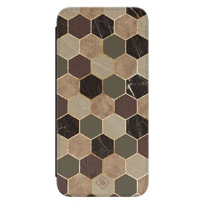 Samsung Galaxy A54 flipcase - Kubus bruin groen