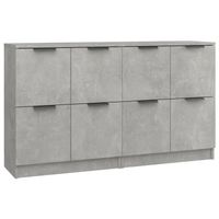 The Living Store Dressoir - Betongrijs - 60 x 30 x 70 cm - Bewerkt hout - thumbnail