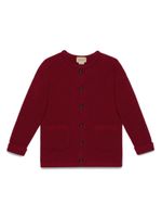 Gucci Kids cardigan en laine à logo brodé - Rouge