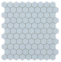 By Goof hexagon mozaiek mat voor vloer en wand 29,5 x 29,5 cm, light blue - thumbnail