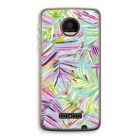 Tropical Palms Blue: Motorola Moto Z Force Transparant Hoesje
