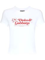 Dolce & Gabbana t-shirt en coton mélangé à logo imprimé - Blanc