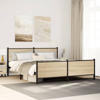 Bedframe zonder matras metaal sonoma eikenkleurig 180x200 cm