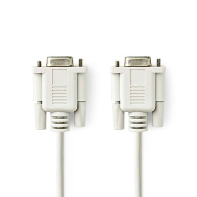 Nedis CCGL52055IV20 Nullmodemkabel D-sub 9-pins Female D-sub 9-pins Female Vernikkeld 2.00 M Rond Pvc Ivoor Label
