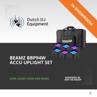 Beamz BBP94W accu Uplight set van 6 met tas