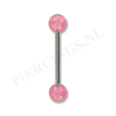 Tongpiercing acryl roze