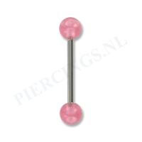 Tongpiercing acryl roze