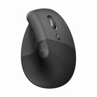 Logitech Lift Ergonomische verticale draadloze muis, Bluetooth of Logi Bolt USB-ontvanger, stil - grafiet