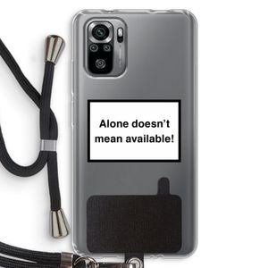 Alone: Xiaomi Redmi Note 10S Transparant Hoesje met koord