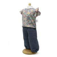 Broek met gebloemde blouse 42-46cm