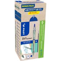 Pilot Ecoball B2P BeGreen balpen, large, blauw, doos van 10 stuks + 10 navullingen