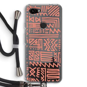 Marrakech Pink: Pixel 3a Transparant Hoesje met koord