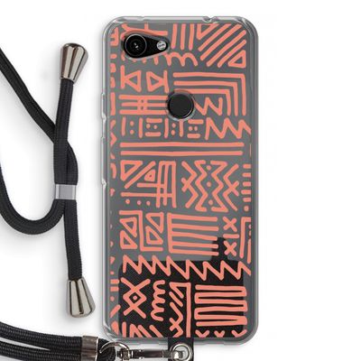 Marrakech Pink: Pixel 3a Transparant Hoesje met koord