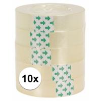 Plakband rol - 10x - voor in plakbandhouder - transparant - 2 cm x 33 m - tape