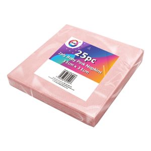 25x Lichtroze servetten 2-laags van papier 33 x 33 cm