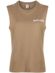 Sporty & Rich logo-print cotton tank top - Marron