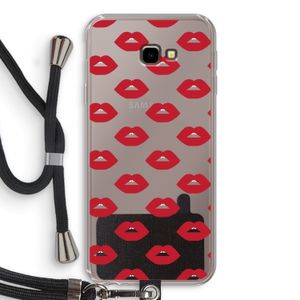 Lips: Samsung Galaxy J4 Plus Transparant Hoesje met koord
