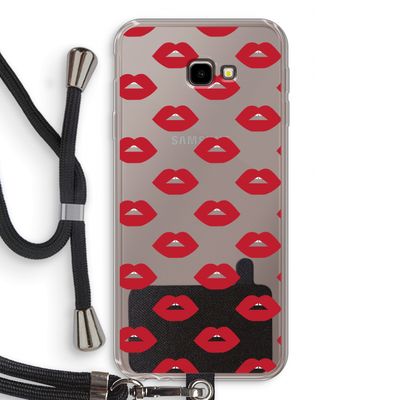 Lips: Samsung Galaxy J4 Plus Transparant Hoesje met koord