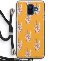 Rock: Samsung Galaxy A6 (2018) Transparant Hoesje met koord
