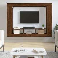 Tv-meubel 152x22x113 cm bewerkt hout bruineikenkleurig