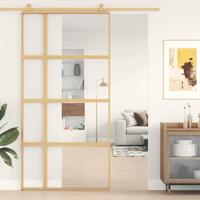 VidaXL Schuifdeur 102,5x205 cm helder esg-glas en aluminium goudkleur VidaXL Schuifdeur 102,5x205 cm helder esg-glas en aluminium goudkleur