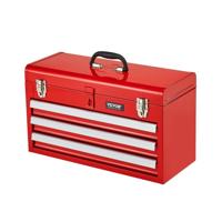 VEVOR Tool Box Gereedschapskoffer 3 Laden 520x218mm Rood