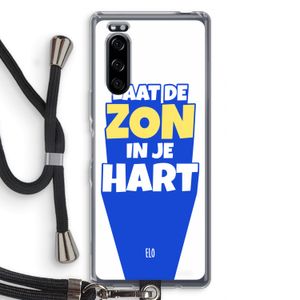 Laat de zon in je hart: Sony Xperia 5 Transparant Hoesje met koord